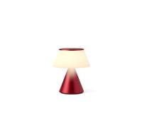 Lexon Lampada da comodino LUMA S Touch, luce notturna wireless con interruttore dimmerabile e sincronizzazione multi-lampada, 9 colori LED, ricaricabile, alluminio - rosso scuro