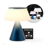 Lexon LUMA L - Lampada da comodino a LED, grande luce da tavolo senza fili, con dimmer di intensità e sincronizzazione multi lampade, 9 colori di luce ricaricabile - blu scuro
