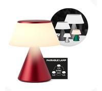 Lexon LUMA M, lampada da tavolo senza fili touch con dimmer e sincronizzazione multi lampade, 9 colori di luce, per ufficio, camera da letto e comodino, colore: rosso scuro