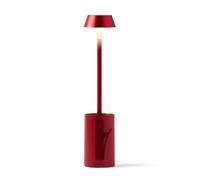 Lexon MIMI - Lampada da lettura ricaricabile, controllo touch e 9 colori LED, braccio flessibile con clip e supporto da tavolo, finitura in metallo, colore: rosso scuro
