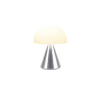 Lexon Mina - Lampada a LED portatile, 24 ore di durata della batteria, 9 colori ambientali con interruttore di pressione, impermeabilità IPX4, ricarica QI o USB-C (Alluminio Lucido)