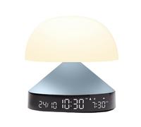 Lexon Mina Sunrise - Lampada da comodino a LED con luce al mattino, con 5 suoni naturali, lampada da comodino a LED, luce notturna e terapia della luce, colore: blu chiaro