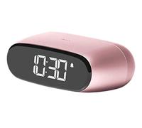 Lexon MINUT Mini Sveglia compatta con display VA LCD Pure Black, controllo touch, funzione Snooze e retroilluminazione, batteria ricaricabile, finitura alluminio - Rosa