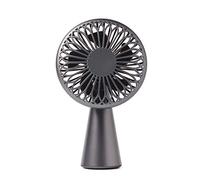 Lexon Wino - Mini ventilatore da scrivania wireless, 3 velocità del flusso d'aria, pale ultra silenziose, autonomia: 5 ore, ricaricabile tramite USB-C (cavo incluso) o wireless QI - Grigio