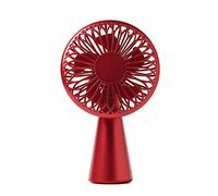 Lexon Wino - Mini ventilatore da scrivania wireless, 3 velocità del flusso d'aria, pale ultra silenziose, autonomia: 5 ore, ricaricabile tramite USB-C (cavo incluso) o wireless QI - Rosso