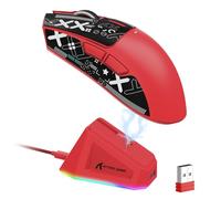 LexonElec ATTACK SHARK X11 Mouse da Gioco Wireless con Dock di Ricarica Magnetico RGB, Sensore PixArt PAW3311, Leggero 59g Mouse da Gioco Tri-Mode, Cablate/2.4G/BT, 22K DPI (Rosso-B)