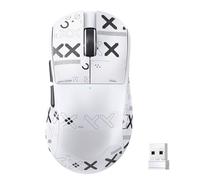 LexonElec MAGIC-REFINER X2 Mouse per Computer Wireless SUPERLIGHT con Tape, Sensore Ottico da Gioco Pixart 3311, 24K DPI, Polling Rate 1000Hz, 2.4G/BT/USB Cablata, Ergonomico per Laptop/PC/Mac -Bianco