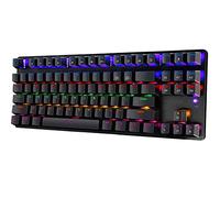 LexonElec Tastiera di gioco meccanica Compatta 87 tasti Tastiera per computer meccanica anti-ghosting completa 24 modalità Interruttori arcobaleno retroilluminato USB cablati blu equivalenti per PC