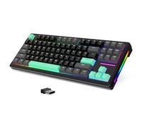 LexonElec x ATTACK SHARK M87 Tastiera da Gioco Wireless 75%, BT5.0/2,4G/Cablata, 27 RGB Backlit, Tastiera Meccanica TKL, Hot-swap Linear Switch, QWERTY 82 Tasti Gasket Copritasti PBT - Nero/Verde