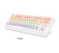 LexonElec x ATTACK SHARK M87 Tastiera da Gioco Wireless 75%, BT5.0/2,4GHz/Cablata, 27 RGB Backlit, Tastiera Meccanica TKL, Hot-swap Linear Switch, QWERTY Copritasti PBT con Stampa Sfumato - Rosa