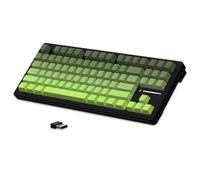 LexonElec x ATTACK SHARK M87 Tastiera da Gioco Wireless 75%, BT5.0/2,4GHz/Cablata, 27 RGB Backlit, Tastiera Meccanica TKL, Hot-swap Linear Switch, QWERTY Copritasti PBT con Stampa Sfumato-Nero/Verde