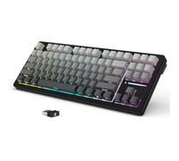 LexonElec x ATTACK SHARK M87 Tastiera da Gioco Wireless 75%, BT5.0/2,4GHz/Cablata, 27 RGB Backlit, Tastiera Meccanica TKL, Hot-swap Linear Switch, QWERTY Copritasti PBT con Stampa Sfumato - Grigio