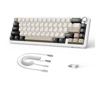 LexonElec x Attack Shark X66 60% Tastiera Meccanica Senza Fili con Volume, Hot-swap Linear Switch, 2.4G/USB-C/BT5.0, QWERTY PBT Keycaps, Mini Tastiera da Gioco RGB a 66 Tasti Per Win/Mac-Bianco