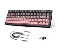 LexonElec x Attack Shark X66 60% Tastiera Meccanica Senza Fili con Volume, Hot-swap Linear Switch, 2.4G/USB-C/BT5.0, QWERTY PBT Keycaps, Mini Tastiera da Gioco RGB a 66 Tasti Per Win/Mac-Nero/Rosa