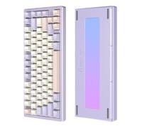 LexonElec x ATTACK SHARK X75 CNC Tastiera da gioco wireless in alluminio al 75%, Tri Mode-BT/2.4G/Cablato, Tastiera meccanica RGB montata su guarnizione, batteria da 5000 mAh, Supporta Win/Mac-viola