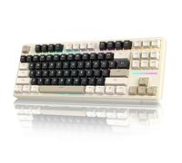 LexonElec X ATTACK SHARK X87 Tastiera Meccanica Wireless, Tri-Mode-BT/2.4G/Cablato, Sostituibile a Caldo, Interruttore lineare, 87 tasti PBT, Guarnizione, Tastiera RGB (Bianco)