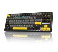 LexonElec X ATTACK SHARK X87 Tastiera Meccanica Wireless, Tri-Mode-BT/2.4G/Cablato, Sostituibile a Caldo, Interruttore lineare, 87 tasti PBT, Guarnizione, Tastiera RGB (Nero)