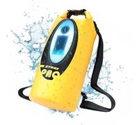 LexonElec x ZTARX Borsa Stagna Impermeabile, Sacca Stagna Roll Top da 20 Litri con Ricarica Solare e Altoparlante Bluetooth e Luce LED, Zaino Galleggiante, Kayak, Arrampicata, Campeggio, Mare-Giallo