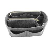 LEXSION Inserto organizer in feltro per borsa, con cerniera, B-grigio, grande