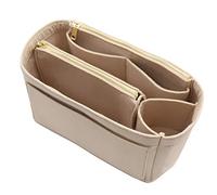 LEXSION Inserto organizer per borsa in feltro con cerniera, borsa tote Shaper Fit Speedy Neverful PM MM, 2-beige, M