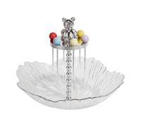 Lexsyn per frutta - con 6 forchette da tavolo decorativo - per frutta argentata per il bancone della cucina, per insalata, pasta, noci, dolci, snack e antipasti, bancone