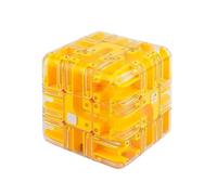LexTex Grande Labirinto 3D, Puzzle a Cubo, Giocattolo Rompicapo Coinvolgente, Cubo Labirinto con Palla Sfida, Cubi Giocattolo per L'allenamento del Cervello con Consapevolezza Spaziale(Yellow)