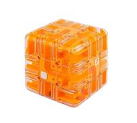 LexTex Grande Labirinto 3D, Puzzle a Cubo, Giocattolo Rompicapo Coinvolgente, Cubo Labirinto con Palla Sfida, Cubi Giocattolo per L'allenamento del Cervello con Consapevolezza Spaziale(Orange)