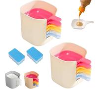 LexTex Set Di Piatti E Porta Salse for La Cucina, 6 Mini Ciotole for Salse Con Manico, Piatti in Plastica for Ketchup, Salsa Di Soia, Barbecue E Cene Di Festa(2Set Multicolor)