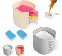LexTex Set Di Piatti E Porta Salse for La Cucina, 6 Mini Ciotole for Salse Con Manico, Piatti in Plastica for Ketchup, Salsa Di Soia, Barbecue E Cene Di Festa(Gray+Multicolor)