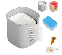 LexTex Set Di Piatti E Porta Salse for La Cucina, 6 Mini Ciotole for Salse Con Manico, Piatti in Plastica for Ketchup, Salsa Di Soia, Barbecue E Cene Di Festa(Gray)