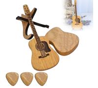 LexTex Wooden Acoustic Guitar Pick Box,Wooden Guitar Picks,Wooden Guitar Picks and Case,Guitar Pick Holder Box,Wood Guitar Picks,Chitar Picks with Case,Chitar Pick Case,3 Pcs Engraved Guitar Picks