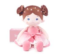 LeyaDoll Bambola di stoffa morbida (40 cm), regalo di compleanno e battesimo per ragazze - Adorabile giocattolo per neonati 0-3 anni - Il mio primo angelo custode - Daisy - Rosa chiaro