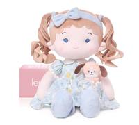 LeyaDoll Bambola Morbida per Bambini (40 cm), Prima Bambola in Stoffa per Bambina di 1 Anno, Regalo di Compleanno e Natale, Giocattolo di Peluche per Neonati e Bambini -lily-and-her-pet-dog