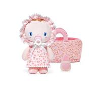 LeyaDoll Set regalo morbido per bambini, bambola con accessori, bambola e compagno di addormentarsi in peluche, mini set di bambole rosa per ragazze (23 cm)-Cherry Baby-Light