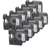 LEYF 10 nastri per etichette, compatibili con Dymo D1 45013 S0720530, 12 mm x 7 mm, per LabelManager 160 280 210D 360D 420P 500TS Labelpoint 250 150 450 Duo, nero su bianco, 45013X10