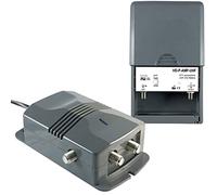 LEYF Amplificatore + Alimentazione 2 Uscite TV per antenna terrestre TNT/Preamplificatore HDTV Ampli per TNT HD Segnale/Guadagno regolabile 15-38dB