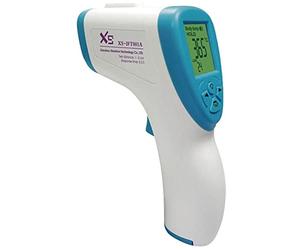 LEYF Termometro digitale per febbre - termometro frontale per adulti, bambini e neonati - display LCD display senza contatto - senza contatto a infrarossi - display a 3 colori - allarme febbre