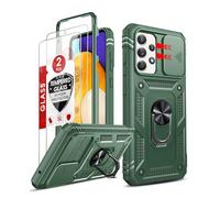 LeYi 360 - Custodia per Samsung A52 5G, con custodia per fotocamera a scorrimento + 2 pellicole proteggi schermo HD, custodia per Samsung Galaxy A52 5G, colore: Verde