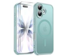 LeYi Cover Magnetica per iPhone 11 con 2 Pezzi Vetro Temperato, Custodia per iPhone 11 Traslucida Opaca Anti-Impronte Resistente ai Graffi Paraurti in TPU Antiurto Protettiva Case, Verde chiaro