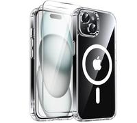 LeYi Cover Magnetica per iPhone 11 Trasparente Custodia con 2 Pezzi Vetro Temperato [Compatibile con MagSafe]Protezione Fotocamera TPU Bumper Antiurto Protettiva Originale Case per Telefono iPhone 11