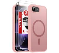 LeYi Cover Magnetica per iPhone 16e /iPhone 17e con 2 Vetro Temperato Rossa | Compatibile con MagSafe Traslucida Opaca Anti-Impronte Resistente Antigraffi TPU Antiurto Protettiva iPhone 16E/17E Custodia