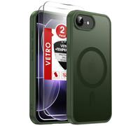LeYi Cover Magnetica per iPhone 16e /iPhone 17e con 2 Vetro Temperato Verde | Compatibile con MagSafe Traslucida Opaca Anti-Impronte Resistente Antigraffi TPU Antiurto Protettiva iPhone 16E/17E Custodia