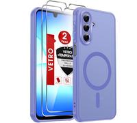 LeYi Cover Magnetica per Samsung Galaxy A17 5G con 2 Pezzi Vetro Temperato, Custodia per A 17 Traslucida Opaca Anti-Impronte Resistente ai Graffi Paraurti in TPU Antiurto Protettiva Case, Azzurro