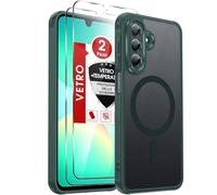 LeYi Cover Magnetica per Samsung Galaxy A26 5G con 2 Pezzi Vetro Temperato, Custodia per A 26 Traslucida Opaca Anti-Impronte Resistente ai Graffi Paraurti in TPU Antiurto Protettiva Case, Verde