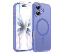 LeYi Cover Magnetica per Samsung Galaxy A37 5G con 2 Pezzi Vetro Temperato, Custodia per A 37 Traslucida Opaca Anti-Impronte Resistente ai Graffi Paraurti in TPU Antiurto Protettiva Case, Azzurro