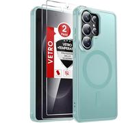 LeYi Cover Magnetica per Samsung Galaxy S26 Ultra 5G con 2 x Vetro Temperato, Custodia per Samsung S26Ultra Anti-Impronte Resistente ai Graffi Paraurti in TPU Antiurto Protettiva Case, Verde chiaro