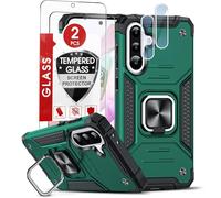 LeYi Cover per Samsung Galaxy A36 5G con [2 Pack] Vetro Temperato + Pellicola Fotocamera[2 Pack],Custodia Armour Metallo Supporto Silicone TPU Bumper Antiurto per Telefono Samsung A36 5G Verde