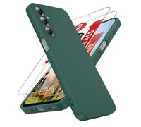 LeYi Cover per Samsung A16 5G/4G con 2 Pezzi Vetro Temperato, Custodia Morbida Silicone Liquida TPU Protettivo Ultra Slim Antiurto, Case con Protezione Fotocamera per Samsung Galaxy A 16, Verde