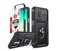 LeYi Cover per Samsung A26 5G con Vetro Temperato [2 Pack],Custodia per Samsung Galaxy A 26 con Protezione Fotocamera [Slidable] Antiurto Grado Militare 260° Anello Supporto TPU Bumper Case, Nero