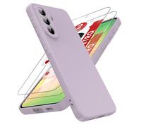 LeYi Cover per Samsung A57 5G con 2 Pezzi Vetro Temperato, Custodia Morbida Silicone Liquida TPU Protettivo Ultra Slim Antiurto, Case con Protezione Fotocamera per Samsung Galaxy A 57, Viola